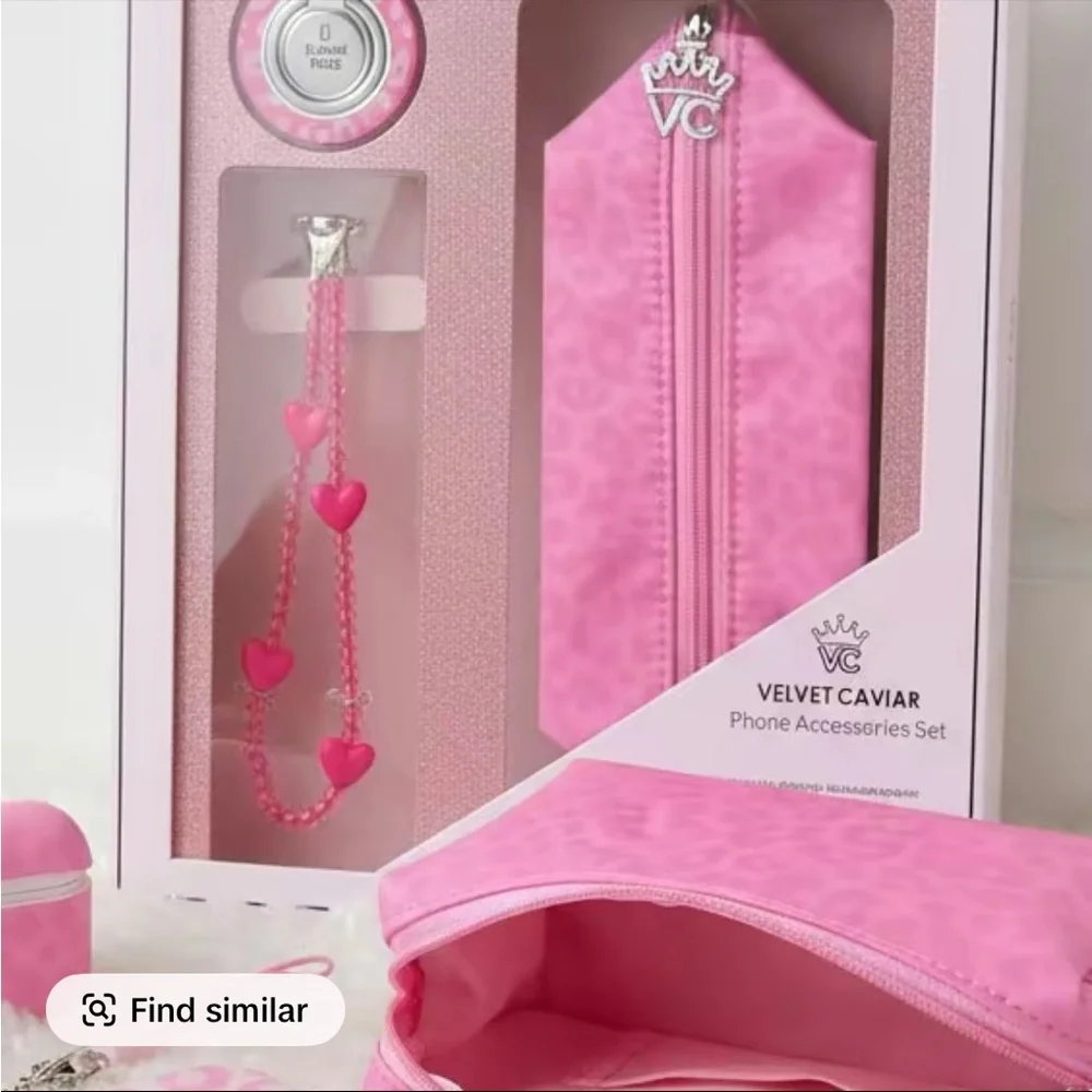 Velvet Caviar Phone Accessories Set - Hot Pink Leopard